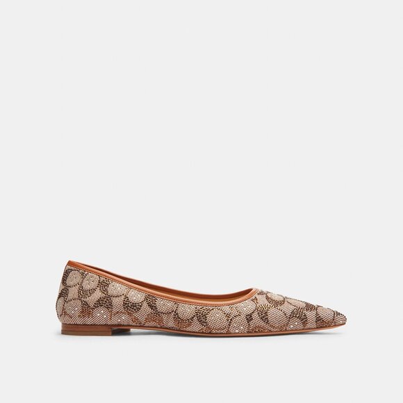 Daphne Flat In Crystal Signature Jacquard - Picture 4 of 10